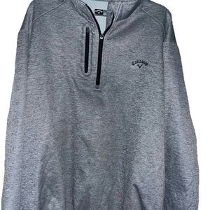 Callaway Heather Gray 1/4 Zip Fleece Lined Golf Pullover Jacket - Men's XXL C-3